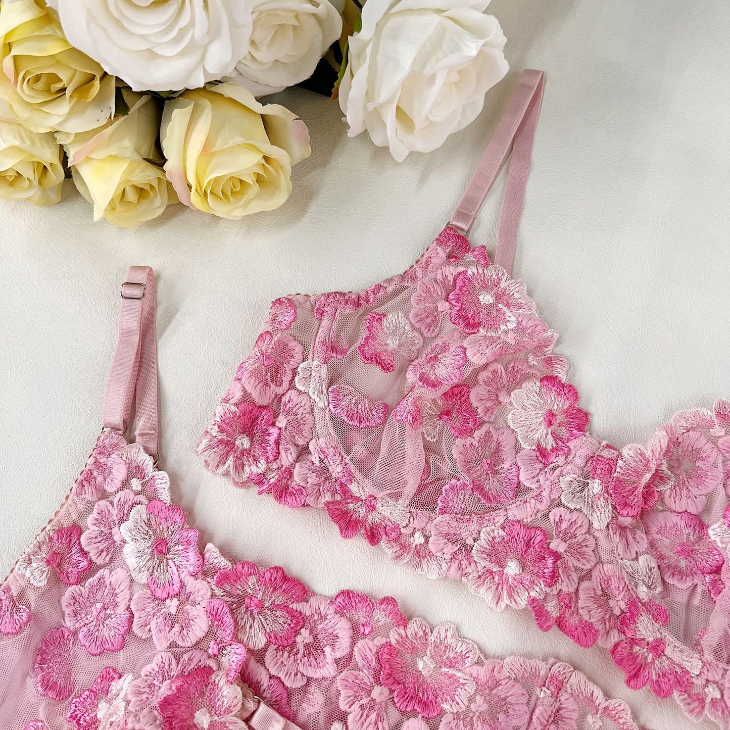 Embroidered sexy lingerie