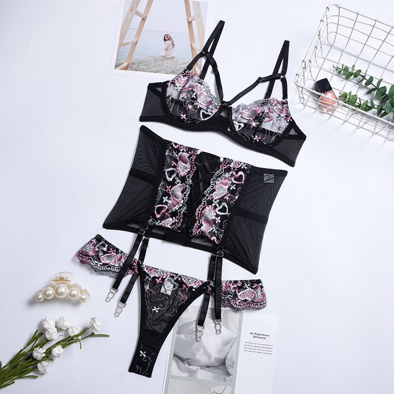 Embroidered girdle lingerie