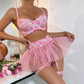 Embroidered flower sexy lingerie set