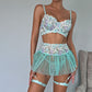Embroidered flower sexy lingerie set