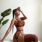Leopard print sexy lingerie set