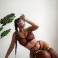 Leopard print sexy lingerie set